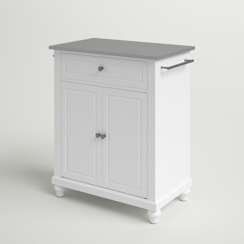 Three Posts™ Hedon Kitchen Cart with Stainless Steel Top & Reviews